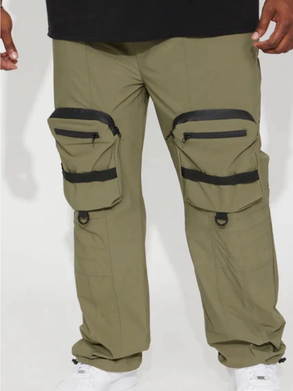 American Stitch Nylon Cargo Pants Olive Green Medium NWT Techwear Gorpcore